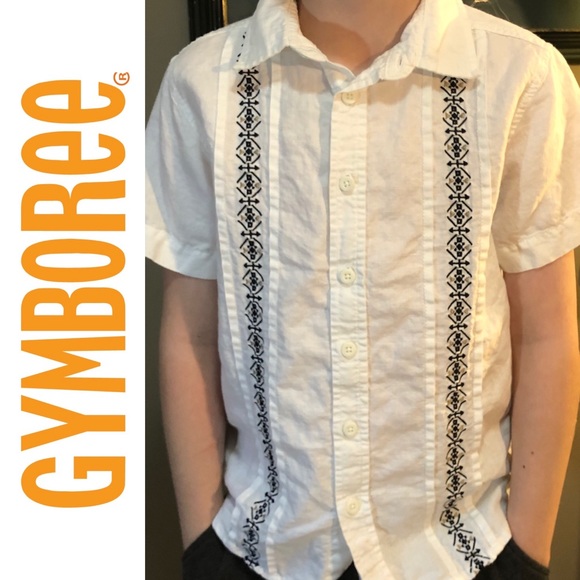 Gymboree Linen-Cotton Blend Button Down Shirt size 5/6 - Picture 1 of 4